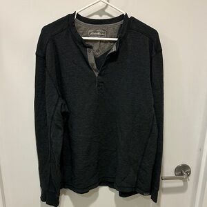 Eddie Bauer Men's Dark Gray Henley Shirt